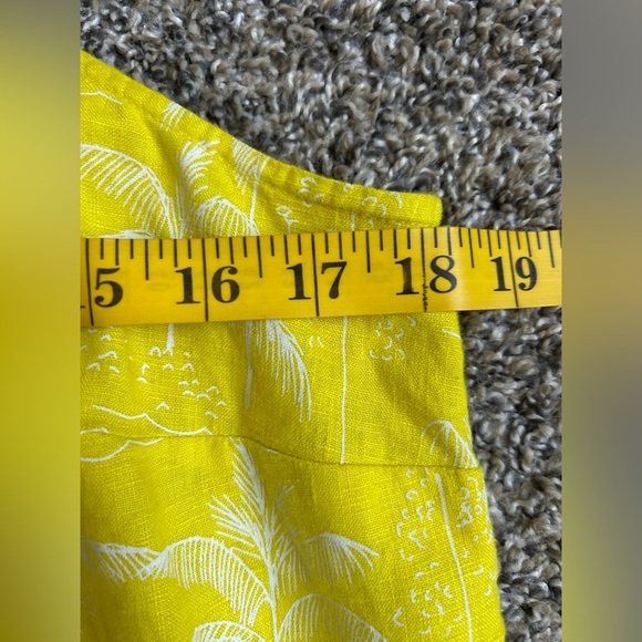 C&C California 100% linen vibrant yellow tropical dress/swim cover S - Picture 8 of 9